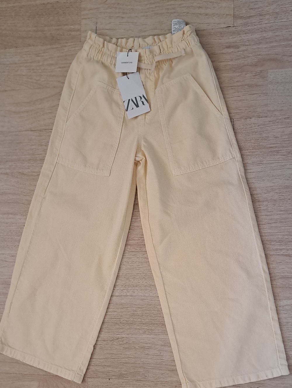 ZARA Cream Wide-Leg Drawstring Pants
